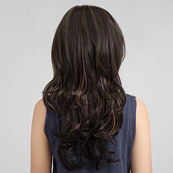 24" Brown Mixed Blonde Side Parting Wigs - Picture 3 of 6